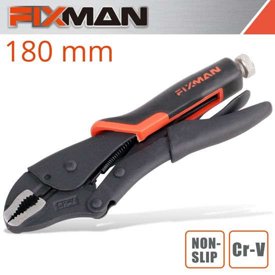 FIXMAN Curved Jaw Lock Grip Pliers 7"/180mm